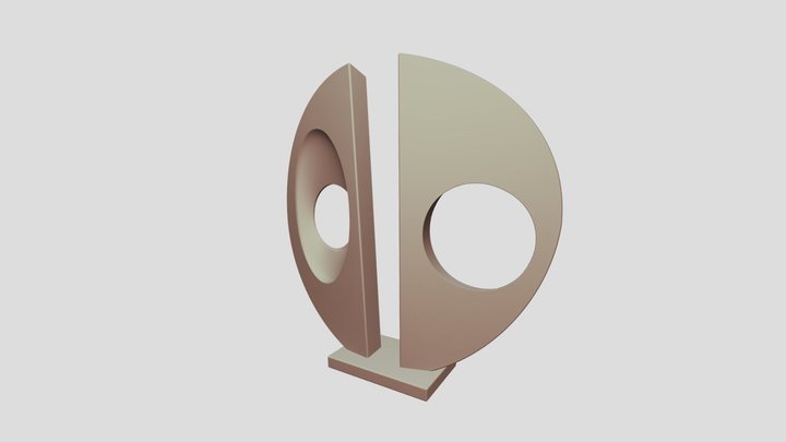 Two Forms museum sculpture (Divided Circle) 3D Model
