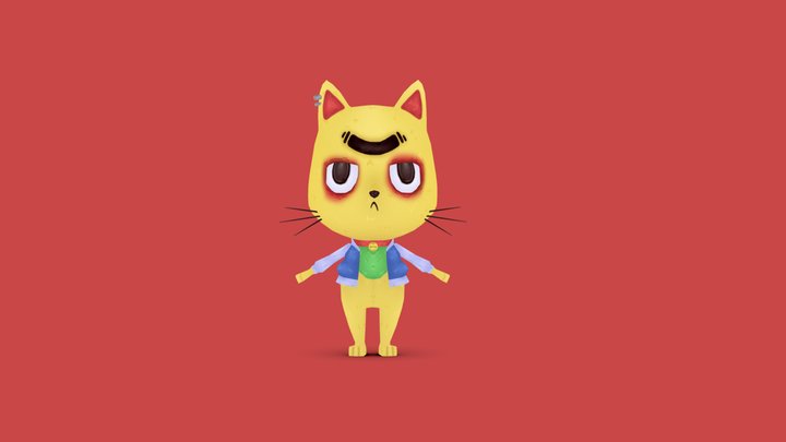 An unlcky Lucky Cat 3D Model