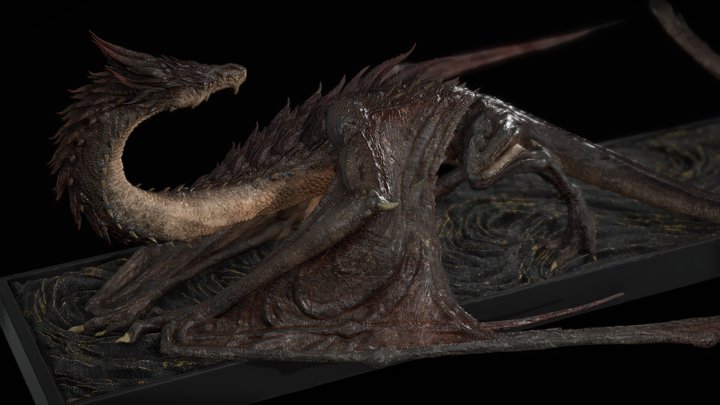 Horned Dragon - Concept Sculpt 3D Model