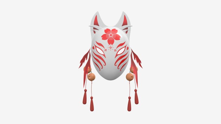 Kitsune demon fox mask 3D Model