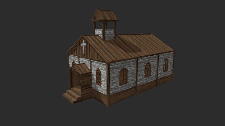 Wild West Church 3D Model