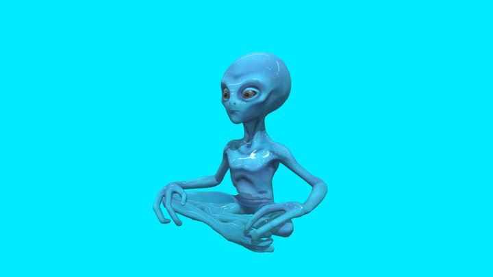 Sitting Alien 3D Model