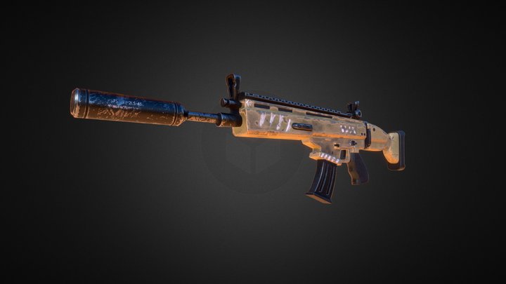 FN SCAR-L (Low Poly) 3D Model