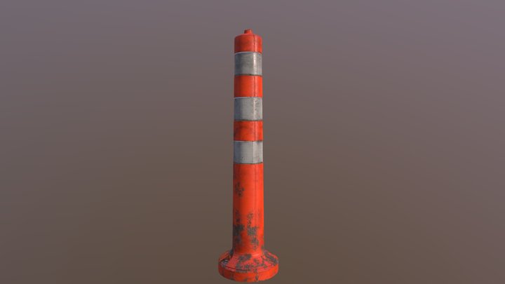 Traffic Cone (Dirty) 3D Model