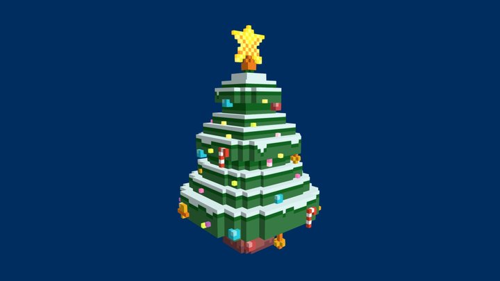 Voxel Christmas Tree 3D Model
