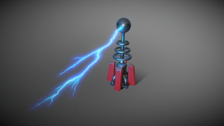 Red Alert Tesla Coil 3D Model