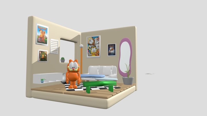 3D Living Room_Garfield 3D Model