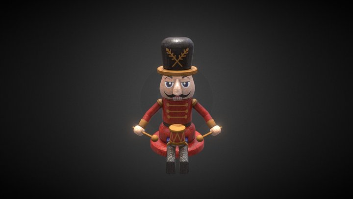 Hand-Painted Wooden Nutcracker Drummer