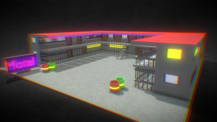 Cyberpunk_ Motel_ Low 3D Model
