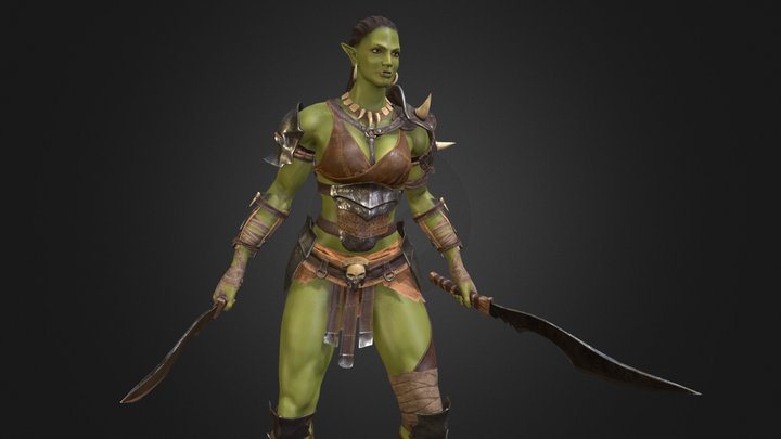 Female Half Ork 3D Model