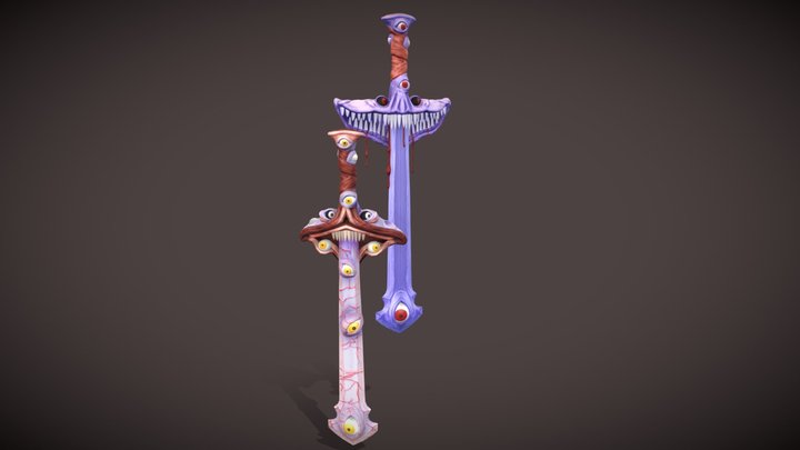 Fleshy Demon Swords 3D Model