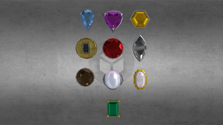 Set Gemstones 3D Model