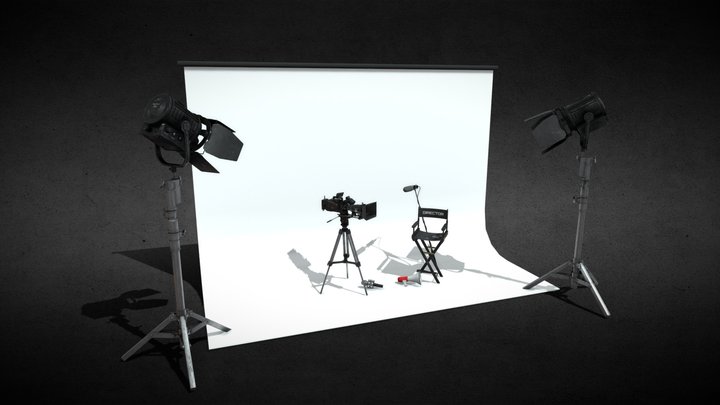 Studio Film Equipment Bundle 3D Model
