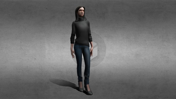 Stylized-lowpoly-female 3D Model