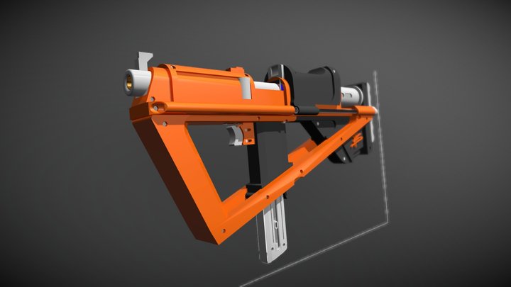Triagon flywheel blaster 3D Model