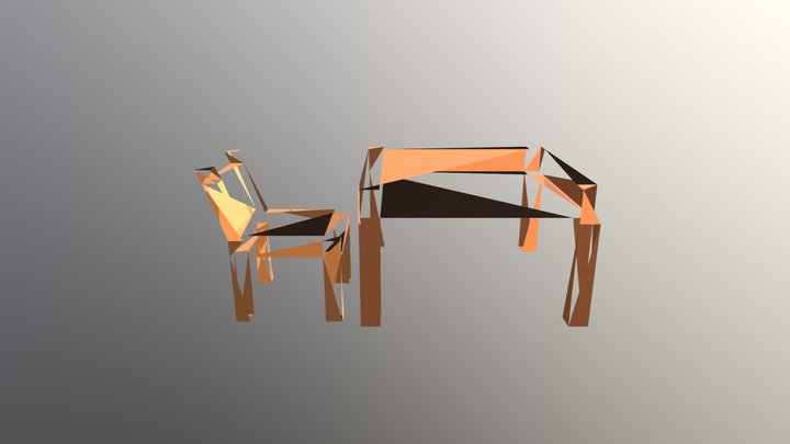 โต๊ะเก้าอี้ผู้บริหาร Group สะบัดแปรง 3D Model