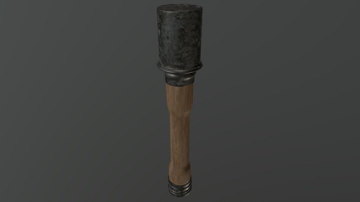 German Grenade (Stielhandgranate) 3D Model