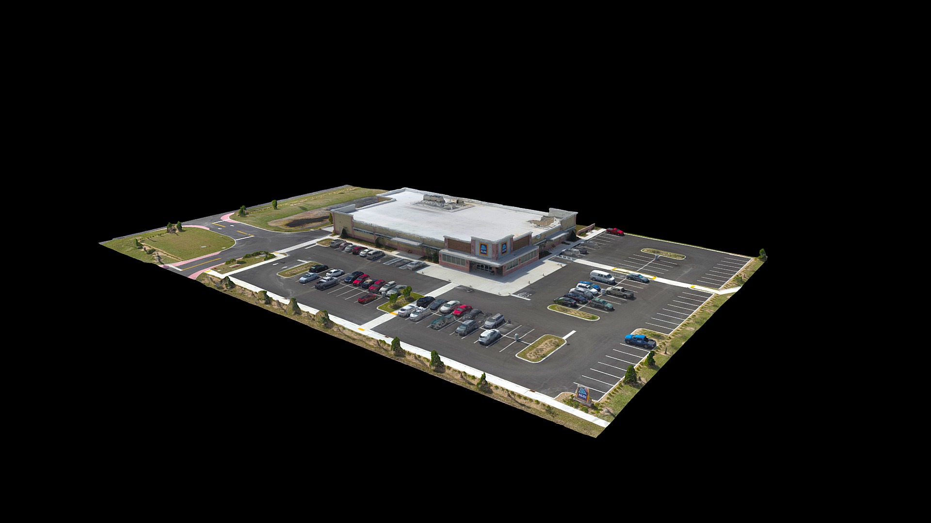 Aldi Grocery Store Building & Parking Lot 3D model by Suncoast