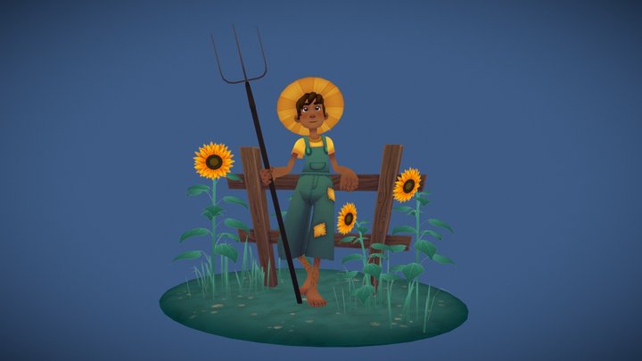 Sunflower Kid 3D Model
