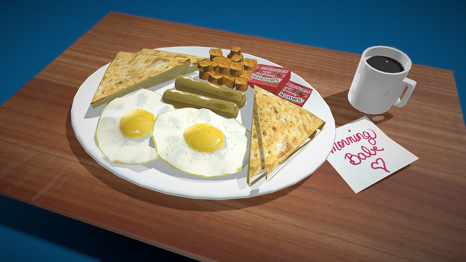 Breakfast Platter - 3D model by Joanne Broderick (@JoanneBroderick ...