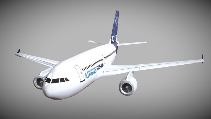 Airbus A310-300 jetliner 3D Model