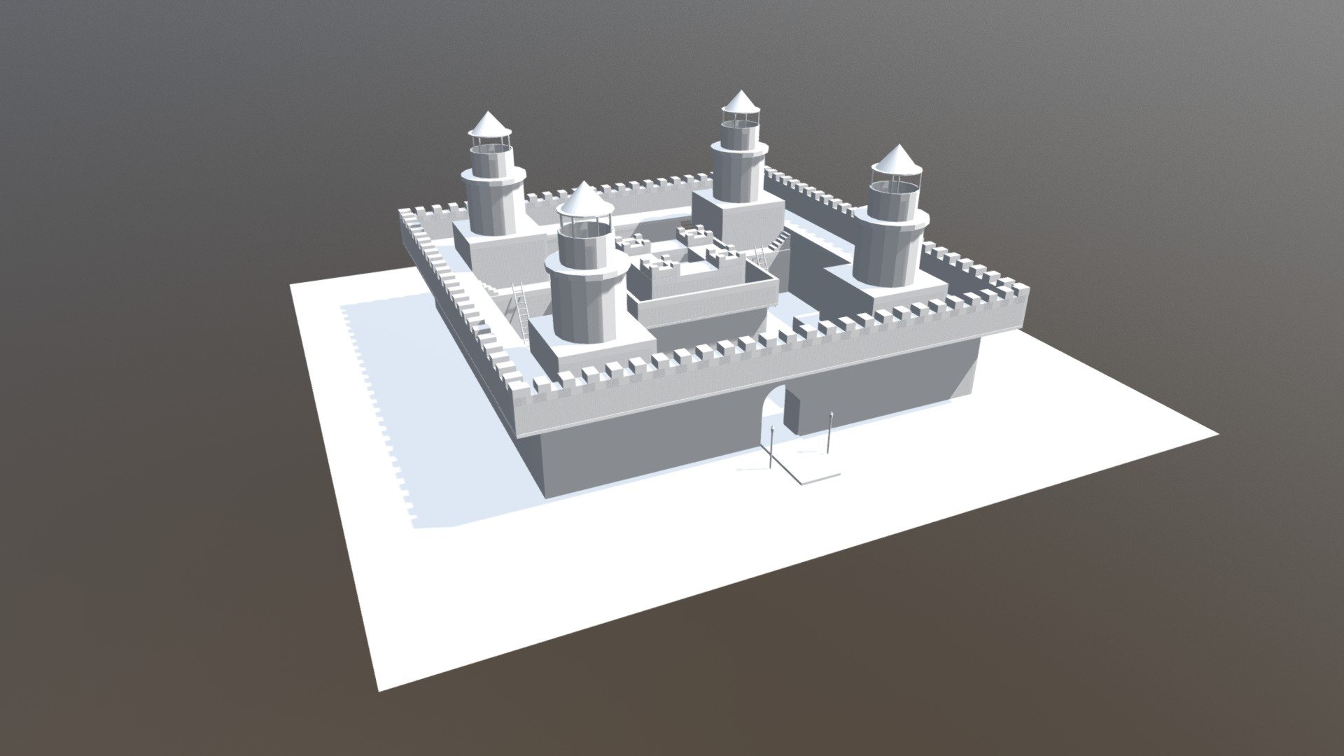 Low-poly Castle - 3d Model By Jsulpis [4be1d29] - Sketchfab