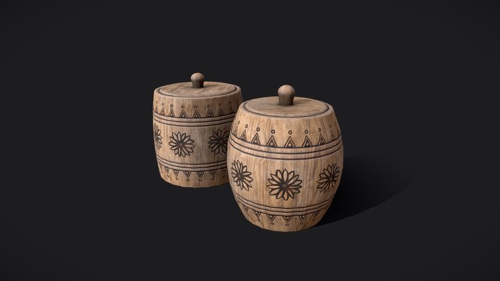 Wooden salt/sugar boxes - barrels