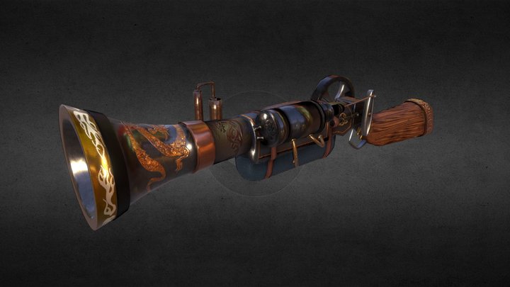 Shotgun Steampunk 3D Model