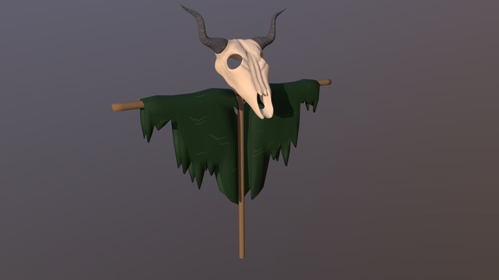 CowSkull Scarecrow 3D Model