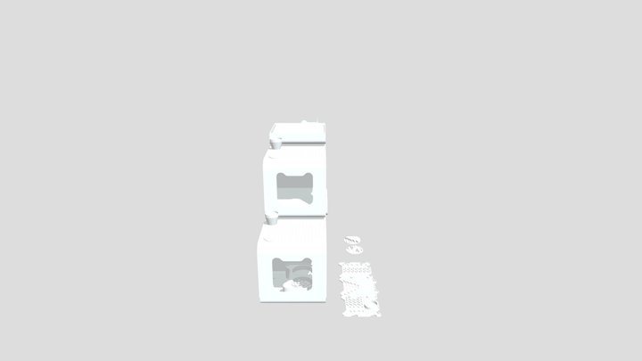 Комплект модульной мебели с когтеточками 3D Model