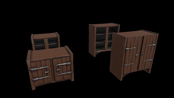 Set of Stylized cupboards