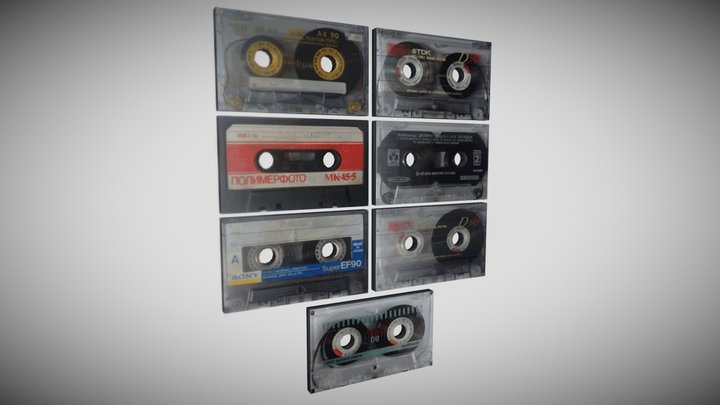 Old cassette - Старые кассеты 3D Model