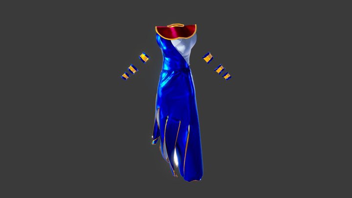 Cyberpunk Egyptian dress 3D Model