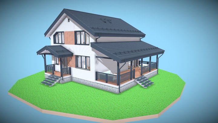 Двухэтажный дом Вега К177-2 3D Model