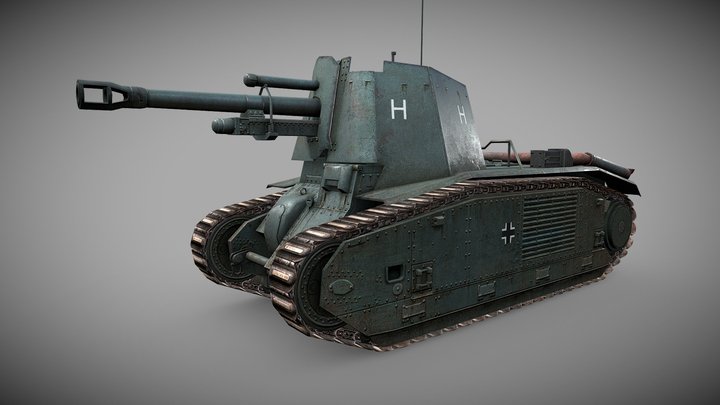 105 Le FH18B2 for "World of Tanks" MMO 3D Model