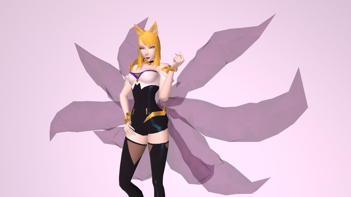 League of Legends K/DA Ahri Fanart 3D Model