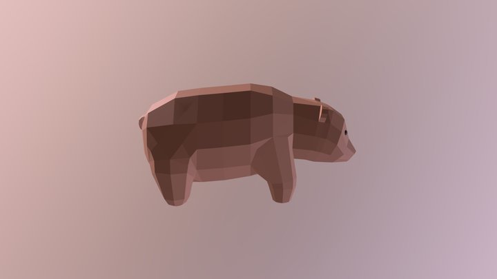 Low-poly Brown Bear 3D Model