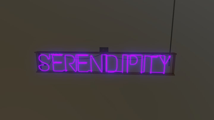 Neon Serendipity Sign 3D Model