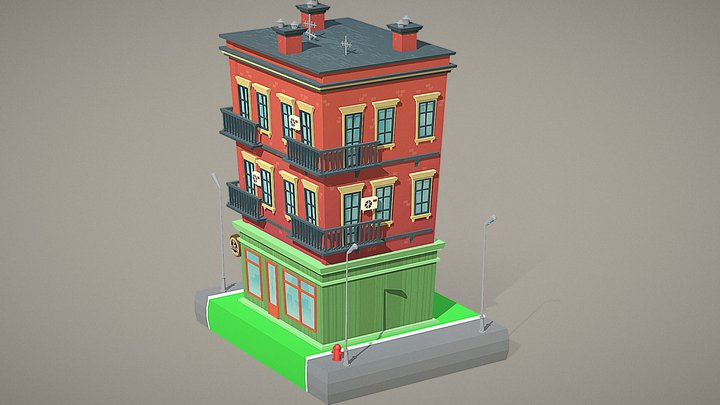 ( FREE ) House Low-poly Isometric