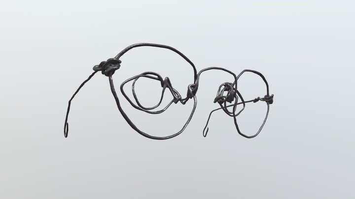 Glasses - Wire Sculpture 3D Model