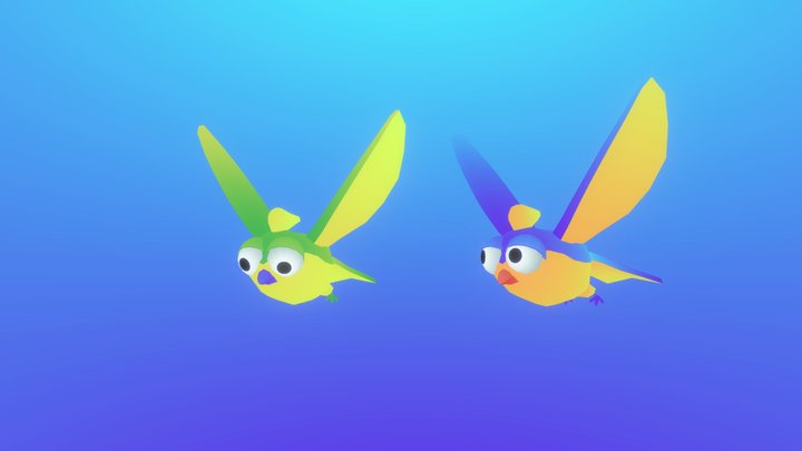 Low Poly Bird - Gradient Texturing 3D Model