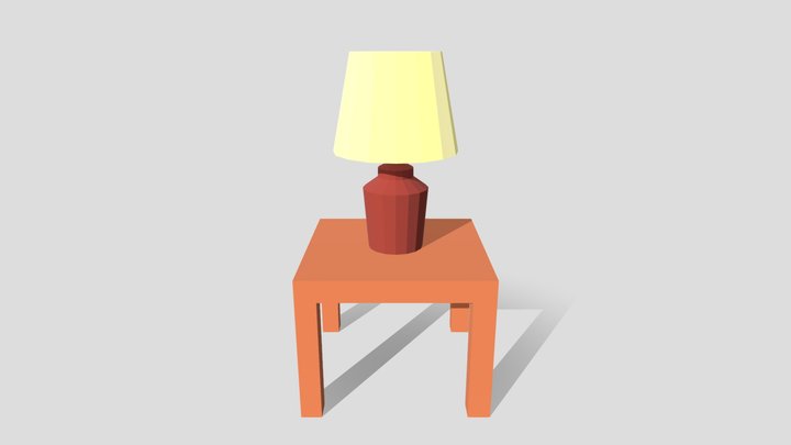 table with lamp 3D Model