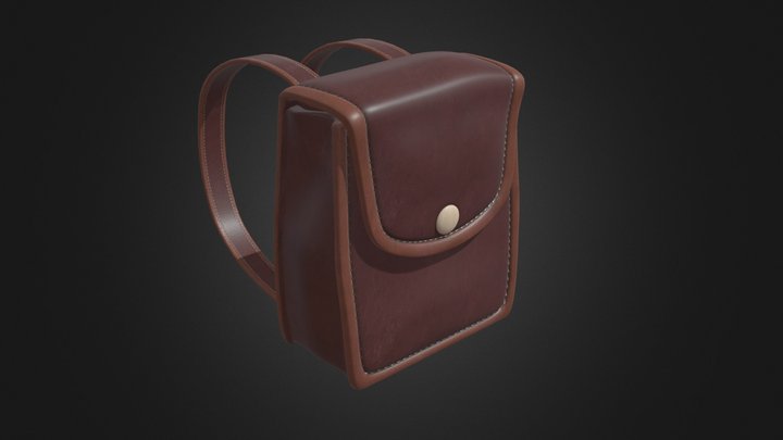 Cartoon backpack child Shoulders bag luggage 3D Model