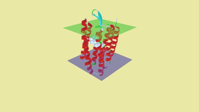 GPCR in a transmembrane 3D Model