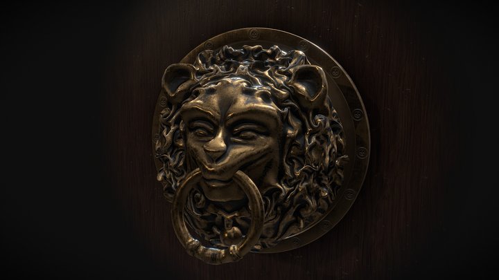 Lion Door Knocker 3D Model