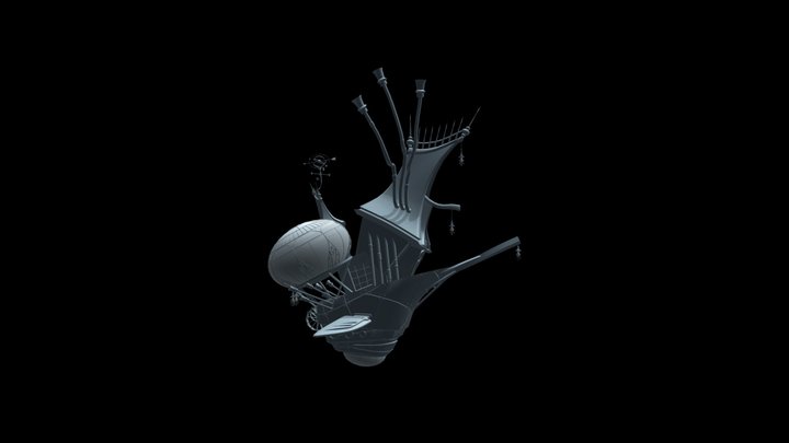 Steampunk Boat House 3D Model