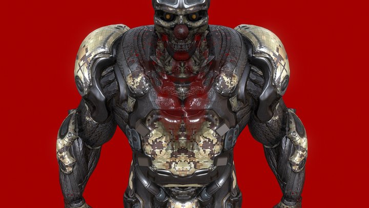 Army Robot Clown 3D Model