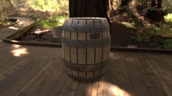 wooden barrel 3D Model