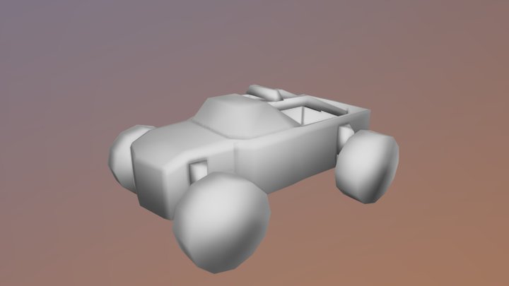 Low Poly Monster Truck 3D Model