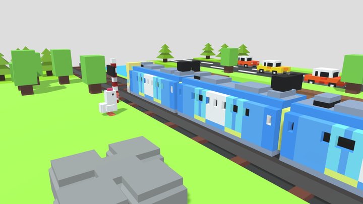 Crossy Road 3D SCENE.dae 3D Model